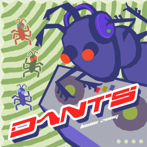 ant at a dj turntable