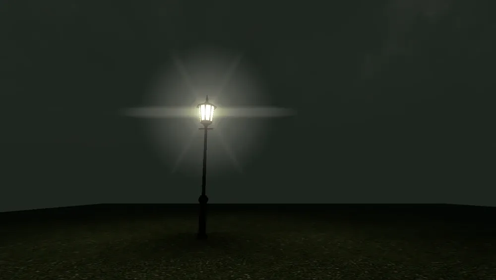 lampost on a basic grass texture in a featureless void