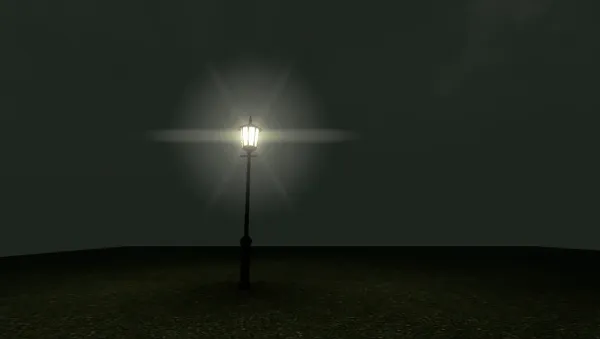 lampost on a basic grass texture in a featureless void